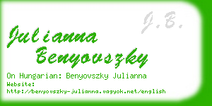 julianna benyovszky business card